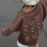 Stars Relaxed Tee - Mocha/White