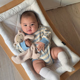 Mattie Stripe Cotton Bodysuit - Cream/Blue Stripe