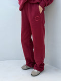 Women's Anja Cotton Circle Logo Tracksuit Pants - Wine