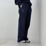 Women's Anja Cotton Circle Logo Tracksuit Pants - Navy