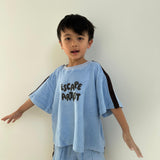 Wes Terry Towelling Set - Powder Blue/Dark Chocolate