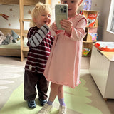 Rowan Stripe Cotton Long Sleeve Tee - Maroon/Blue Stripe