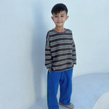 Penn Stripe Cotton Long Sleeve Tee - Chocolate Rugby Stripe