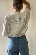 Women's Stars Relaxed Tee - White/Navy