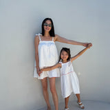 Harriet Cotton Dress - White/Red