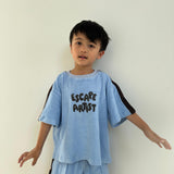 Wes Terry Towelling Set - Powder Blue/Dark Chocolate