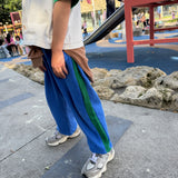 Elio Cotton Racer Pants - Royal Blue/Green