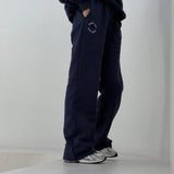 Women's Anja Cotton Circle Logo Tracksuit Pants - Navy