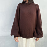 Adult Bea Cotton Knit Jumper - Coffee