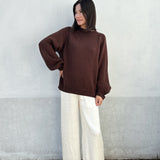 Adult Bea Cotton Knit Jumper - Coffee