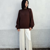 Adult Bea Cotton Knit Jumper - Coffee