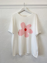 Load image into Gallery viewer, Adult Faye Relaxed Flower Tee - White/Pink
