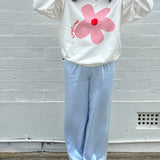 Adult Flower Jumper - White/Pink