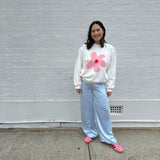 Adult Flower Jumper - White/Pink
