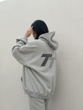 Women's Sporty Cotton Hoodie - Grey Marle