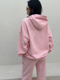 Women's Sporty Cotton Hoodie - Pink