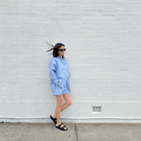 Adult Isla Stripe Cotton Set - Blue/White/Navy Stripe