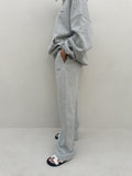 Women's Sporty Cotton Tracksuit Pants - Grey Marle