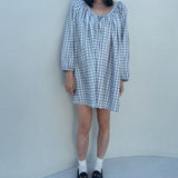 Women's Aimee Check Dress - Blue/White/Grey Check