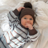 Mattie Stripe Cotton Bodysuit - Blue Stripe