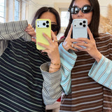 Women's Kennedy Stripe Long Sleeve Tee - Navy/Grey Stripe