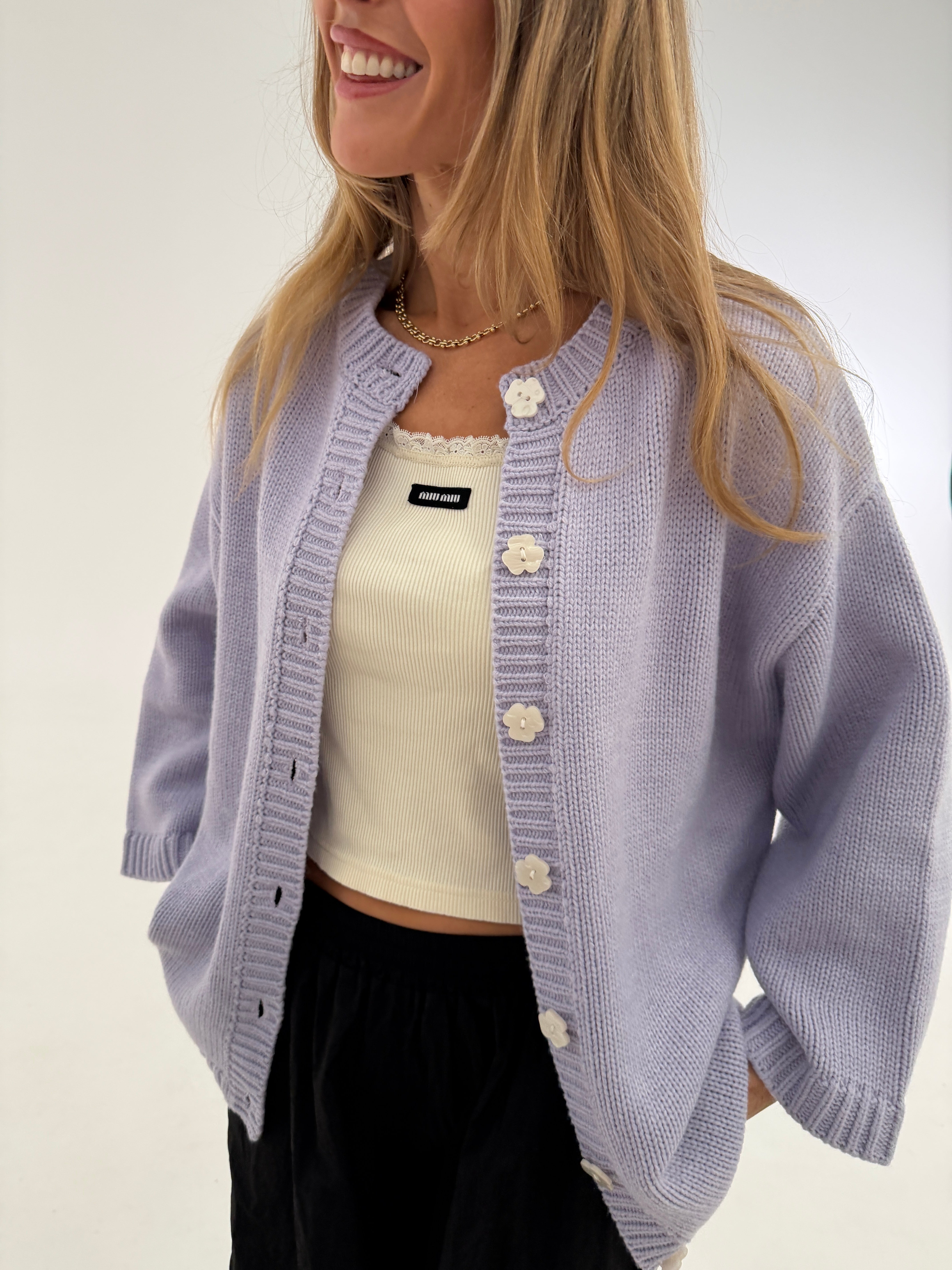 Women's Odette Knitted Cardigan - Lilac – Tiny Trove
