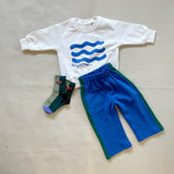Elio Cotton Racer Pants - Royal Blue/Green