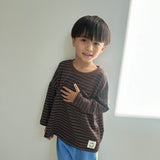 Penn Stripe Cotton Long Sleeve Tee - Mocha Stripe