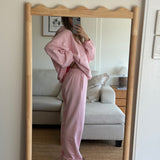 Women's Sporty Cotton Tracksuit Pants - Pink