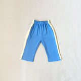 Elio Cotton Racer Pants - Cornflower Blue/Lemon