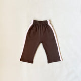 Elio Cotton Racer Pants - Chocolate/Pink