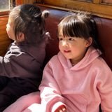 Sporty Puff Print Cotton Hoodie Tracksuit Set - Pink