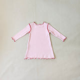 Florence Rib Long Sleeve Dress - Pink/Red