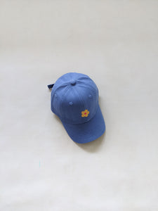 Floral Embroidery Cap - Blue