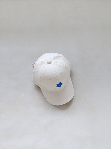 Floral Embroidery Cap - Cream