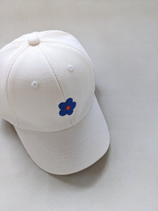 Floral Embroidery Cap - Cream