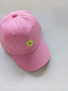 Floral Embroidery Cap - Pink