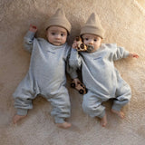 Otto Puff Circle Logo Romper - Grey Marle