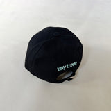 Floral Embroidery Cap - Black