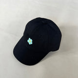 Floral Embroidery Cap - Black