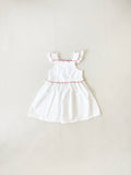 Harriet Cotton Dress - White/Red
