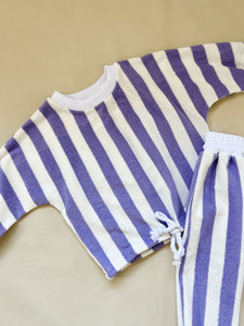 Haze Terry Towel Striped Set - Lilac