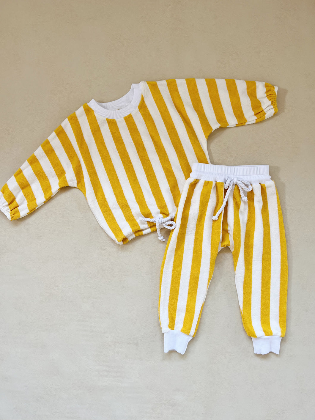 Haze Terry Towel Striped Set - Yellow