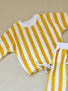 Haze Terry Towel Striped Set - Yellow