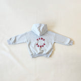 Sporty Puff Print Cotton Hoodie Tracksuit Set - Grey Marle