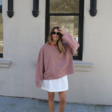 Women's Rhode Stripe Cotton Long Sleeve Tee - Terracotta Stripe