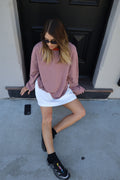 Women's Rhode Stripe Cotton Long Sleeve Tee - Terracotta Stripe