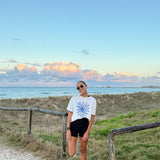 Women's Bloom Relaxed Tee - White/Blue