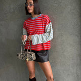Women's Kennedy Stripe Long Sleeve Tee - Poppy/Cream Stripe