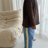 Elio Cotton Racer Pants - Cornflower Blue/Lemon